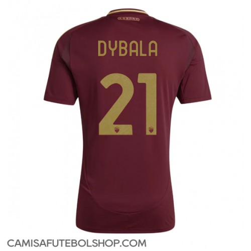 Camisa de time de futebol AS Roma Paulo Dybala #21 Replicas 1º Equipamento 2024-25 Manga Curta